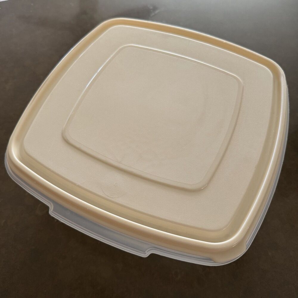 VTG Rubbermaid Servin Saver #4 Container Clear w Almond Lid 19 Cups 4.5L EUC